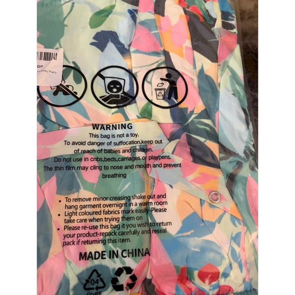 ZESICA Womens Floral V Neck Flutter Sleeve Belted Maxi Dress Green Multi Size M - Picture 4 of 4